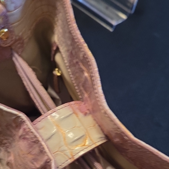 Brahmin Amelia Lilac Whimsy Crocodile Embossed Bucket Bag - Picture 6 of 12